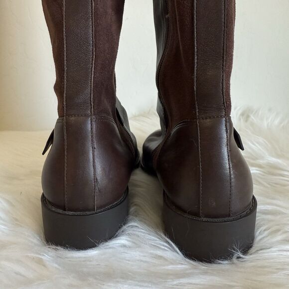 Cole Haan 7.5 Women Mid Calf Brown Leather Suede Buckle Riding Boots Equestrian - Picture 6 of 16